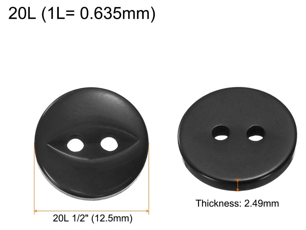 12 Stš¹ck Kn?pfe 12,5mm Harz Buttons zum Ann?hen 2 L?cher Runde Bastelkn?pfe fš¹r Bekleidung Bettw?sche Hosen Hemd Blusen Kleider Rock Handwerk...