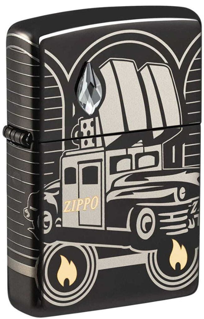 Zippo Benzin-Feuerzeug 75th Anniversary Zippo Car mit Kristall, unbefüllt