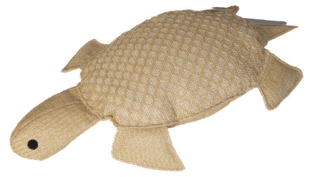 Kissen im Raphia-Look - Schildkrötenform - 60x20cm