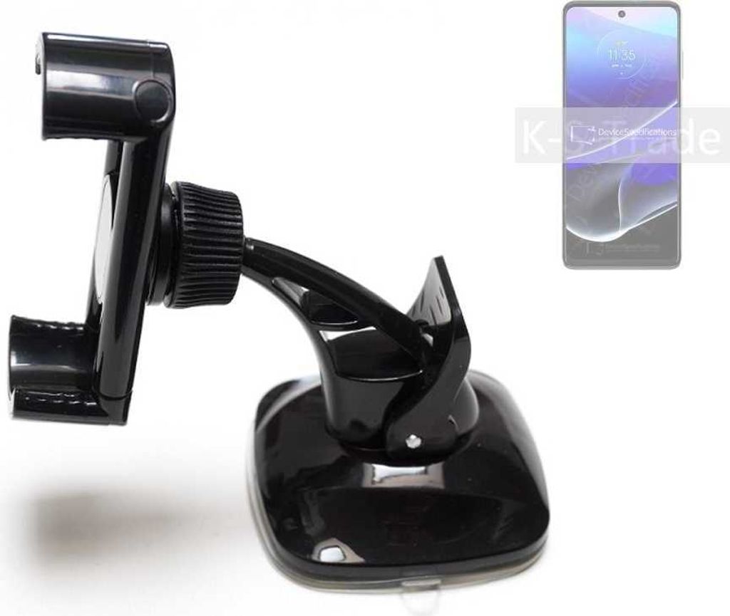 K-S-Trade kompakte Handy-Halterung Windschutzscheibe kompatibel mit Motorola Moto G Stylus 5G (2022) Armaturenbrett schwarz Autohalterung KFZ Halter