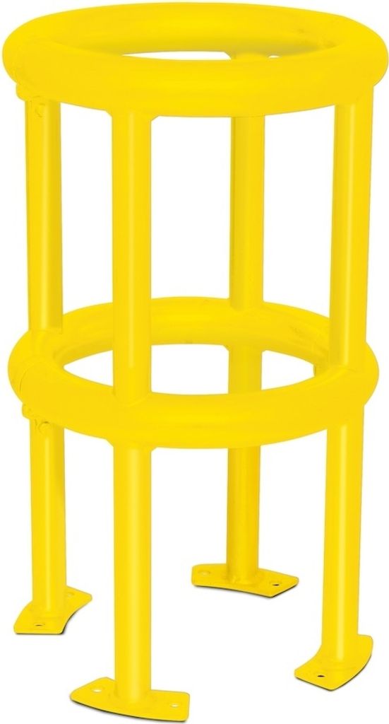 PROREGAL Großer Rohrschutz-Bügel 360° zur Bodenmontage | Innenmaß HxBxT 60x25,4x25,4cm | Feuerverzinkter & Kunststoffbeschichteter Stahl | Schw...