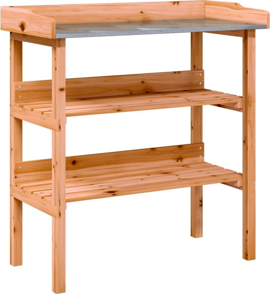 vidaXL Stôl na sadenie s policami hnedý 78x38x82,5 cm z Obrázok produktu 