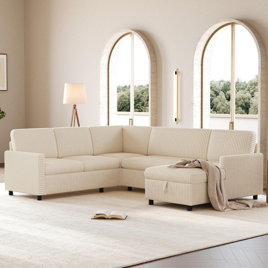 Merax 5 Sitzer U Form Schlafsofa Mit Schlaffunktion, Produktbild 