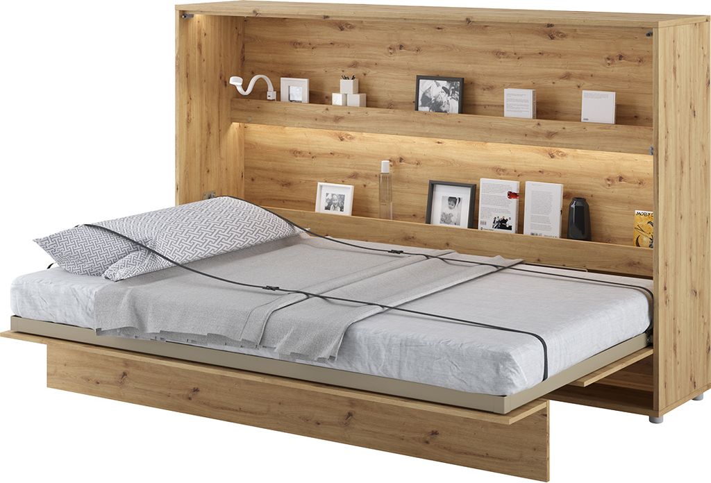 MEBLINI Schrankbett Bed Concept - Wandbett mit Lattenrost - Klappbett mit Schrank - Wandklappbett - Murphy Bed - Bettschrank - BC-05 - 120x200cm Ho...