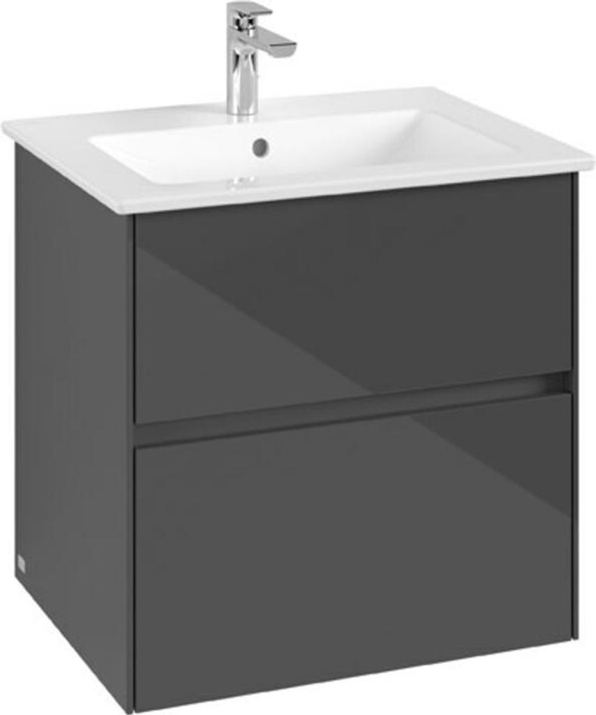 V&B Waschtischunterschrank Collaro 61,1x61x48cm, WT mittig, glossy grey