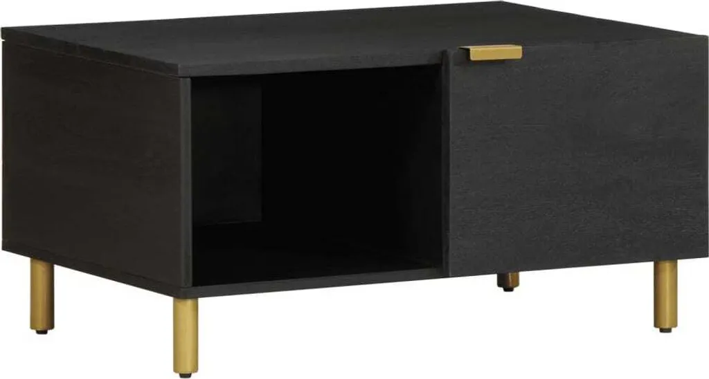 Tavolino nero 80x50x40 cm in materiale ligneo