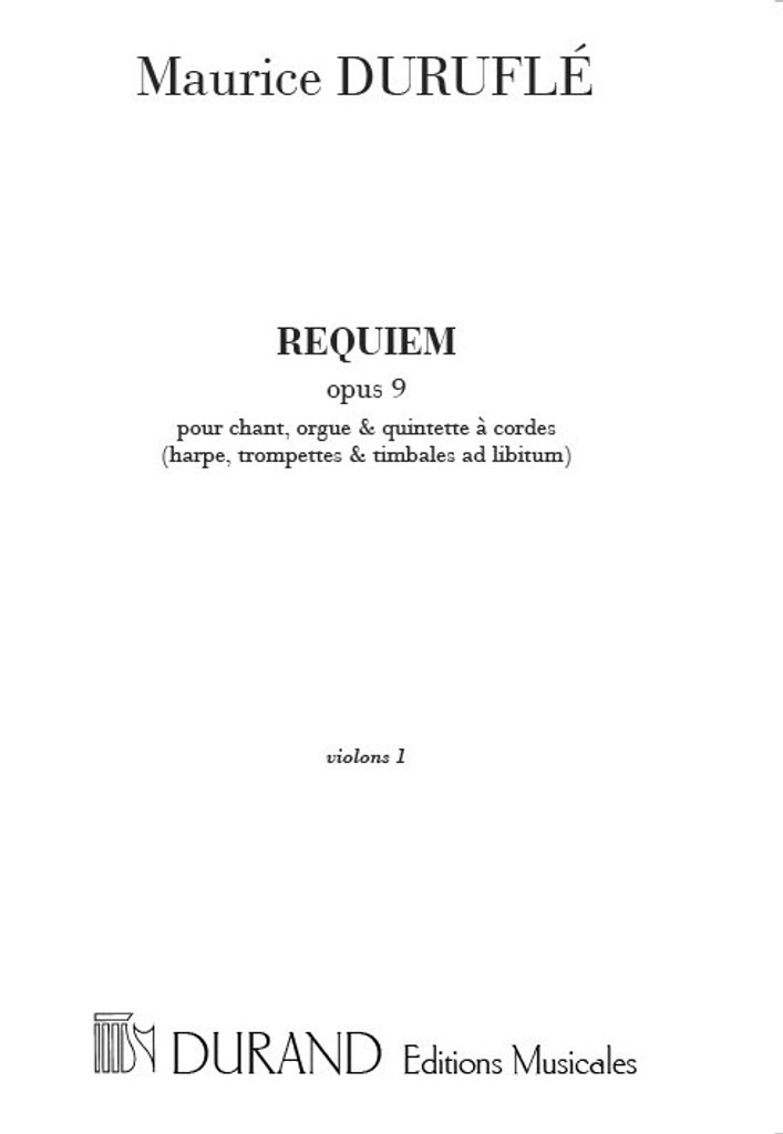 Requiem op.9 pour baryton(s), orgue et quintette à cordes violon 1