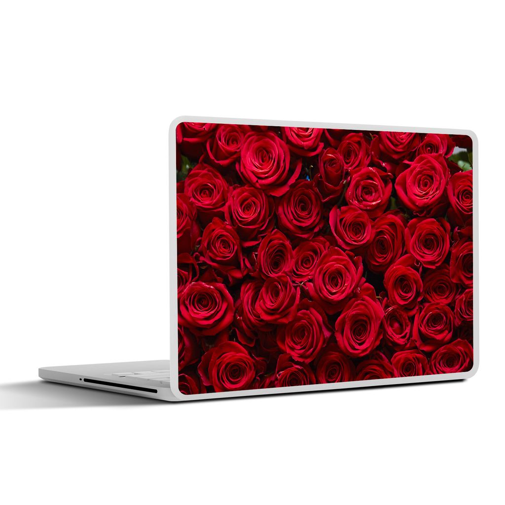 MuchoWow Laptop Aufkleber Sticker Cover Rosen - Rosenblütenblätter - Rot 36.5x27.5 cm - Laptop-Sticker