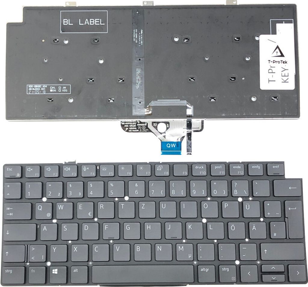 DEUTSCHE - Schwarz Tastatur Keyboard mit Beleuchtung kompatibel für Dell Latitude 13 5320
