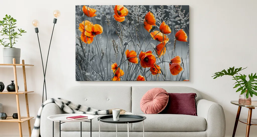 Favolosa tela PICTURES 120x80 cm XXL stampa d'arte natura fiori papaveri - 2