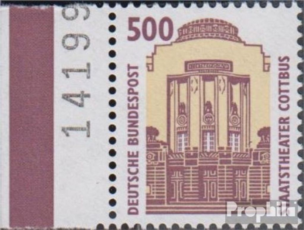 Briefmarken BRD (BR.Deutschland) 1993 Mi 1679 Seitenrandstück (kompl.Ausg.) postfrisch Sehenswürdigkeiten