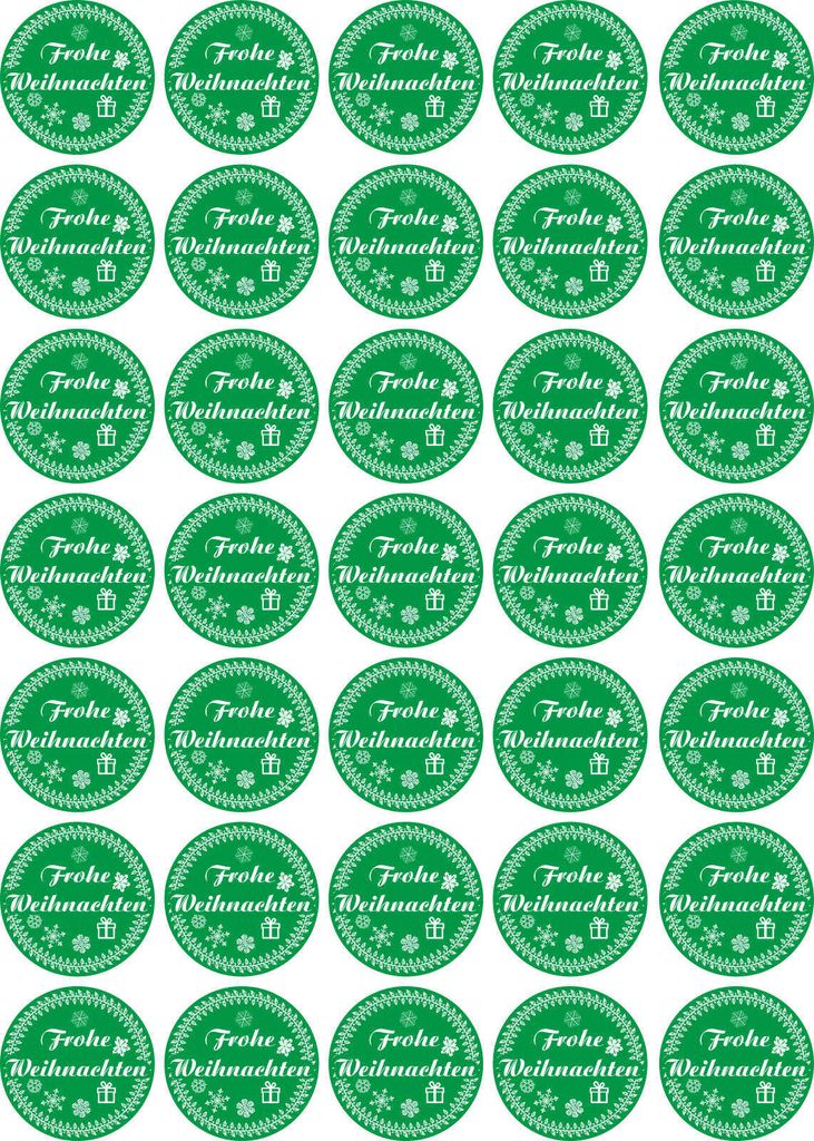 Frohe Weihnachten - Aufkleber rund 30x30mm für Weihnachten 35 Stück - grün Vintage - Labels - Stickers - Weihnachtskalender - Weihnachten - Adve...