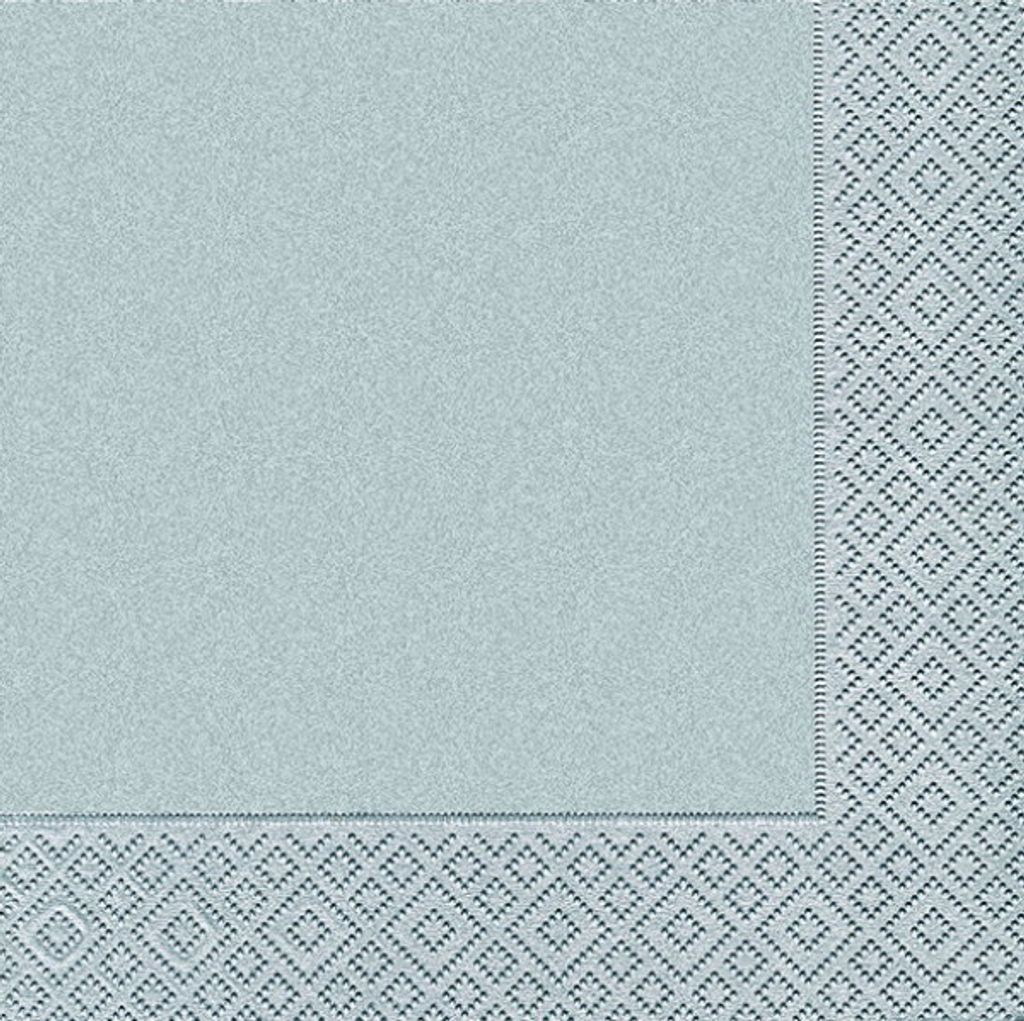 20 LUNCH SERVIETTEN 33x33cm Uni Metallic SILBER