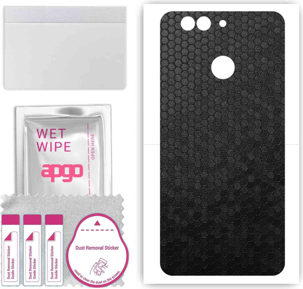 apgo Rückseite Schutzfolie, Skin, kompatibel mit Huawei nova 2, Hinten Displayschutzfolie aus Vinylfolie, kratzfest, einfache Montage - Schwarze H...