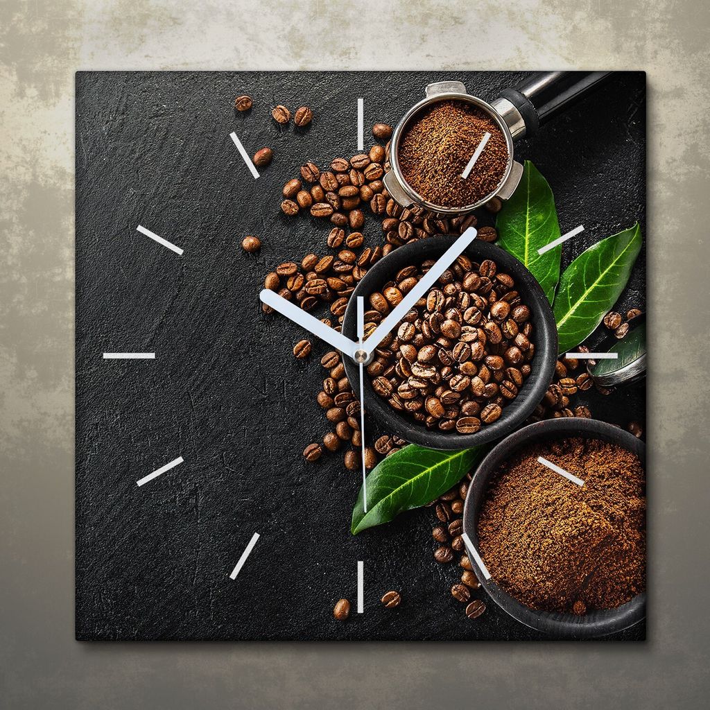 Wohnzimmer Leinwand Uhr Geräuschlos Küche 30x30 Kaffee, Produktbild 