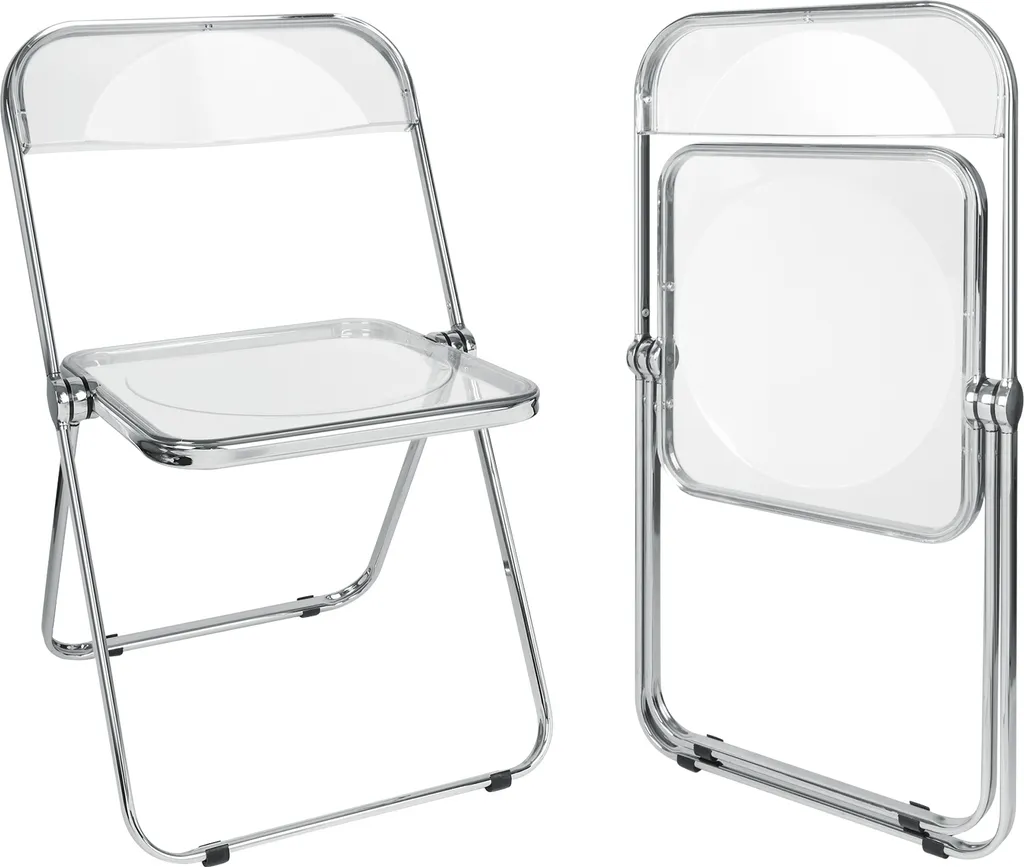 Fauteuil lounge pliable transparent en acrylique pour visiteur et salon