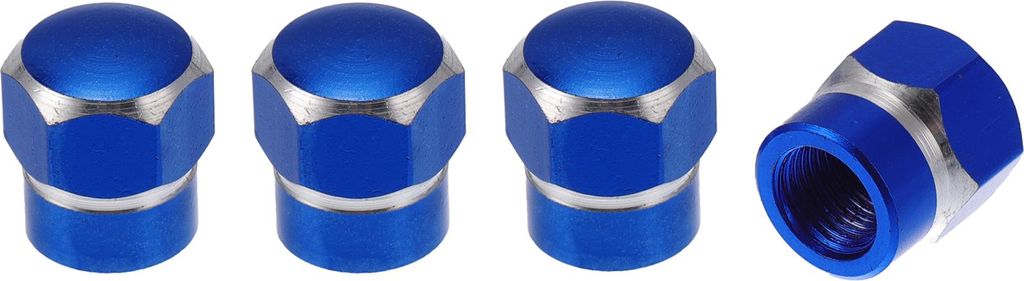 4 Stk. Dekorative Reifenventilkappen 14,3 mm Reifenventil-Staubschutzabdeckungen für die meisten Autos LKW Blaue Aluminiumlegierung