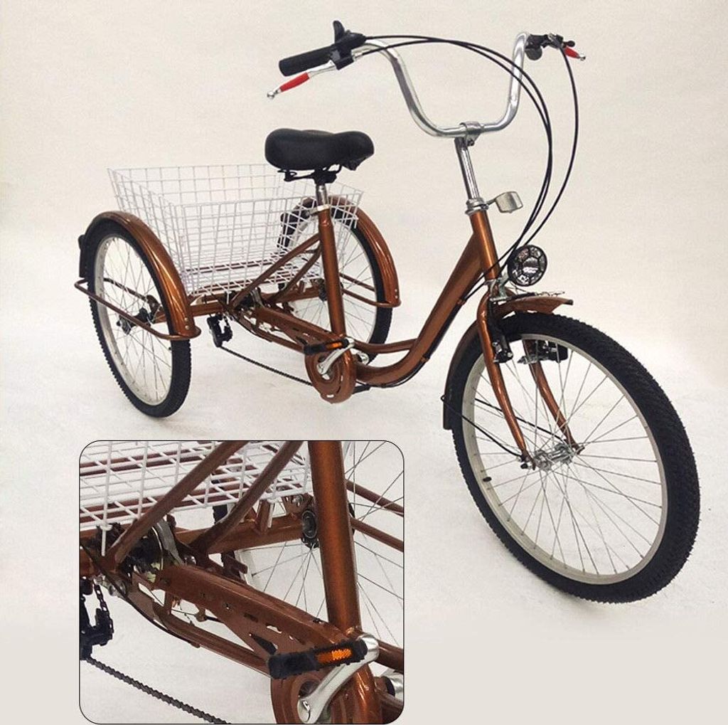 Dospělá tříkolka 24 palců 6 Speed Senior Adult Tricycle Obrázek produktu 3