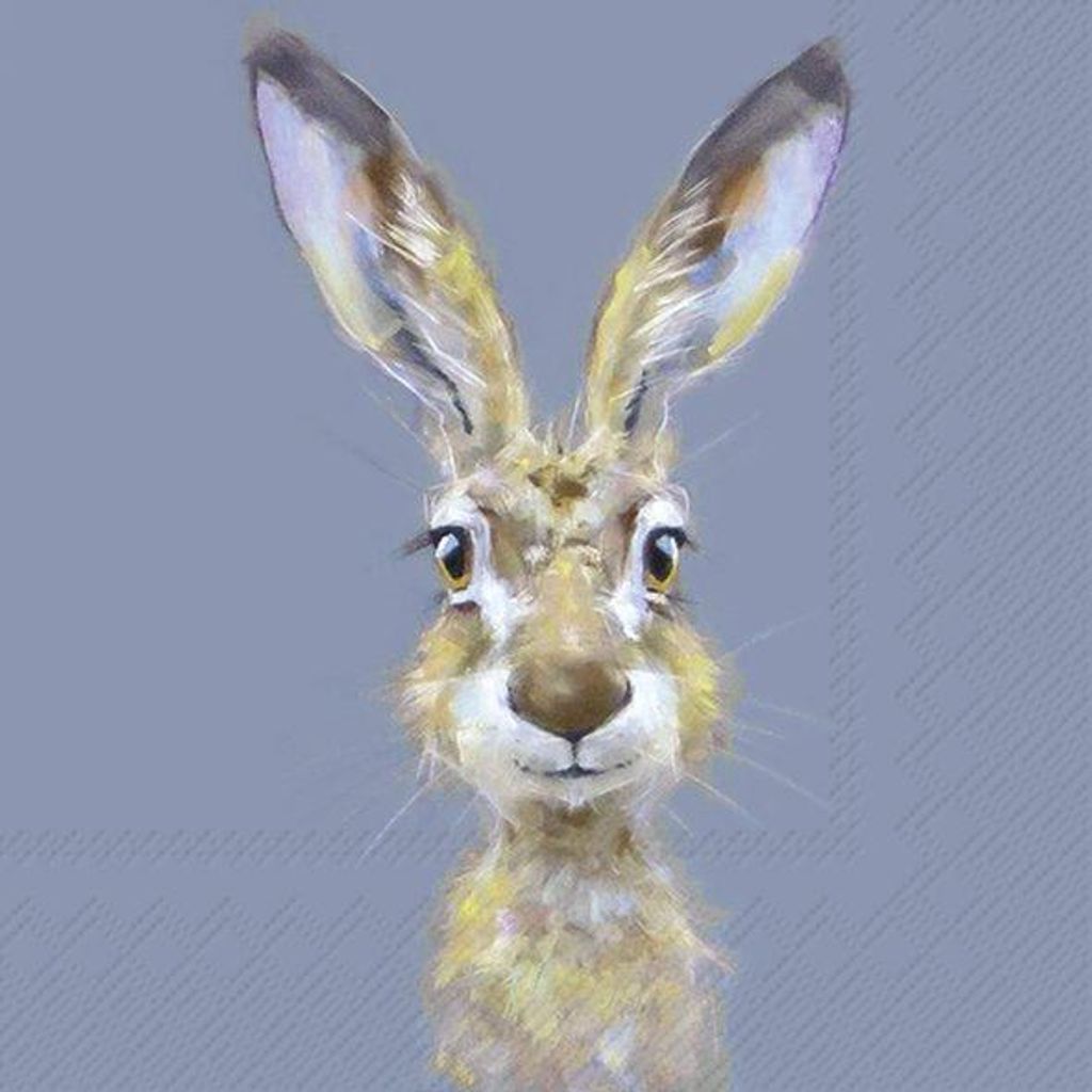 Servietten 33x33 cm - RABBIT BUSTER blue