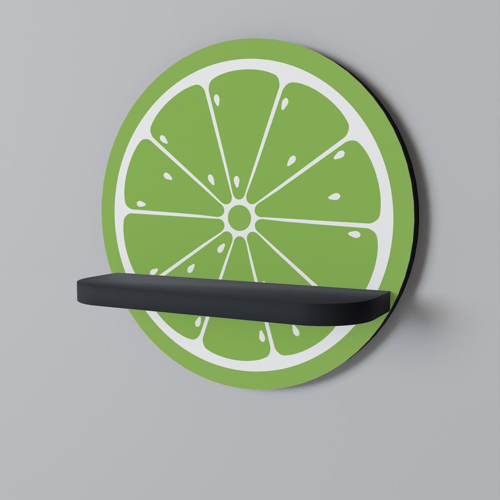 REFRESHING LIME Rundes Regal Schwarz