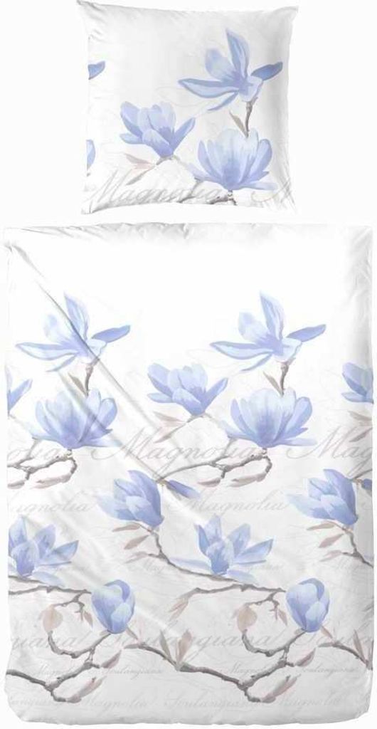 Hahn Satin Bettwäsche Baumwoll Blumen Weiß Braun Rosa 100% Baumwolle Reißverschluss Bettbezug Kissenbezug Bettgarnitur Bettzeug 135x200 cm Weiß