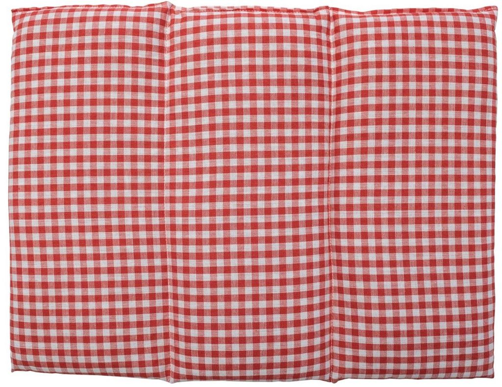 GIRAFFENLAND Leinsamenkissen groß 40x30cm - 3-Kammer - rot-weiß - Wärmekissen - Körnerkissen