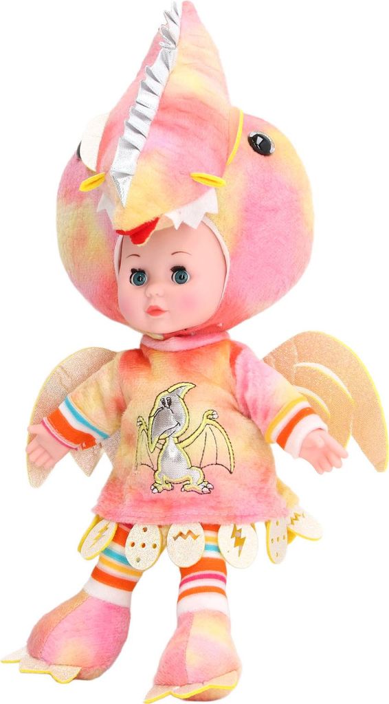 Dinosaurier-Babypuppe, süßes weiches Plüschtier für Mädchen und Kinder, 40 cm, Rosa