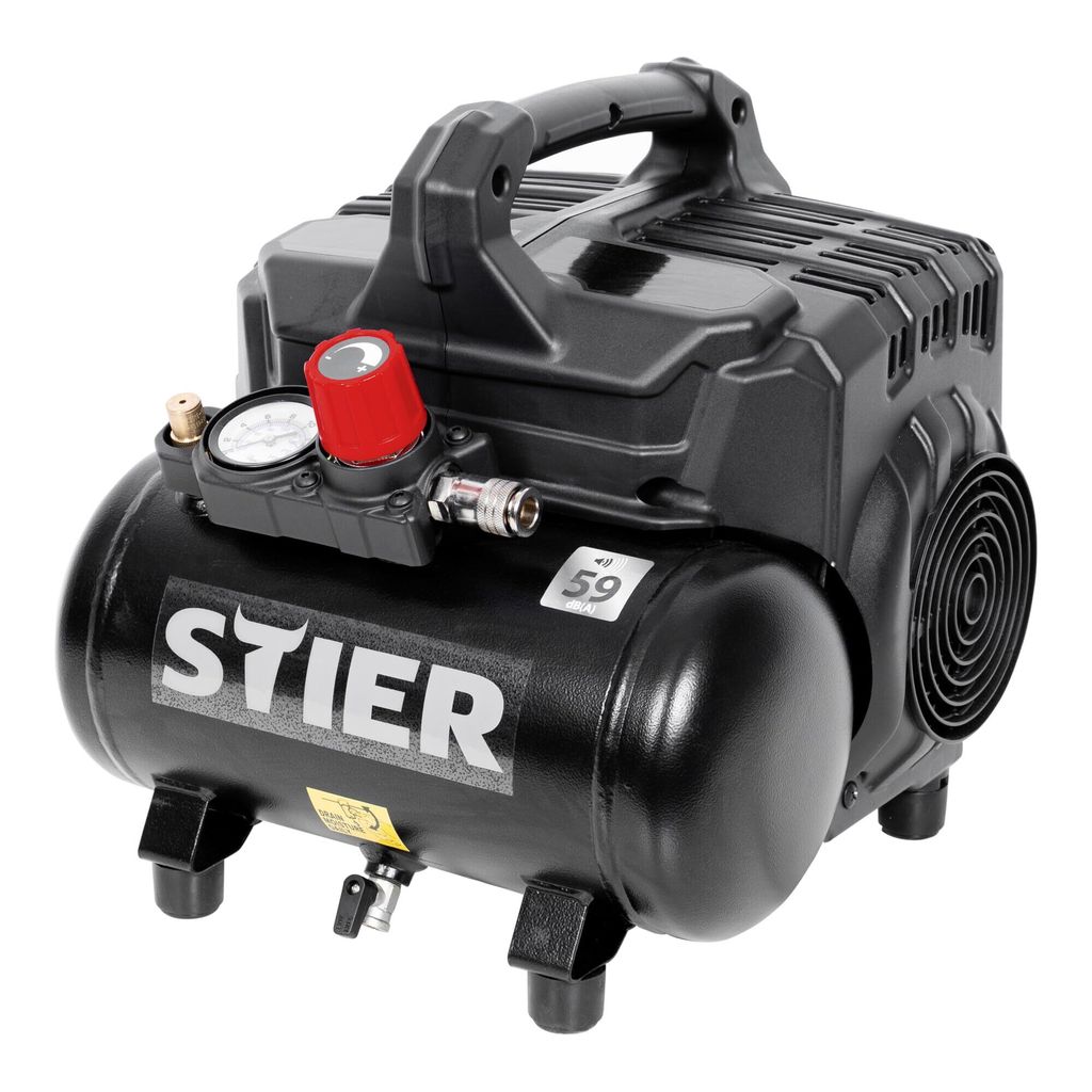 STIER Flüsterkompressor 59 dB(A) 215-8-6, ölfrei Produktbild 