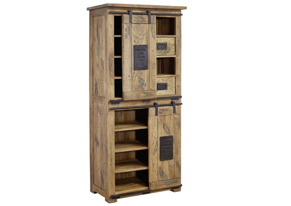 MASSIVMOEBEL24 | Armoire 80x45 Manguier laqué Bois naturel Image du produit 