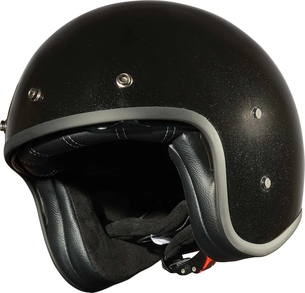 Casque Jet Moto Compact Peroz Filus Noir Métallique XS Confort Été