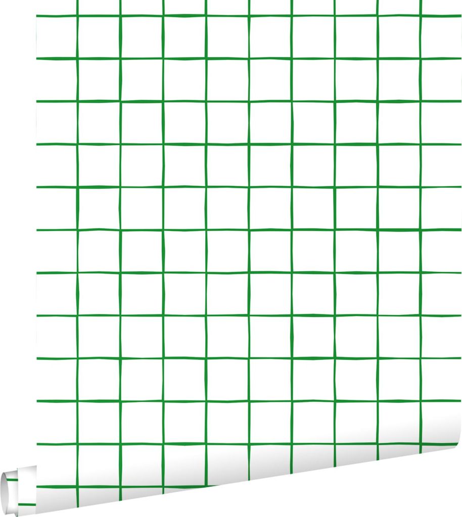 ESTAhome Tapete Karomuster Grün und Weiß 50 x 900 cm