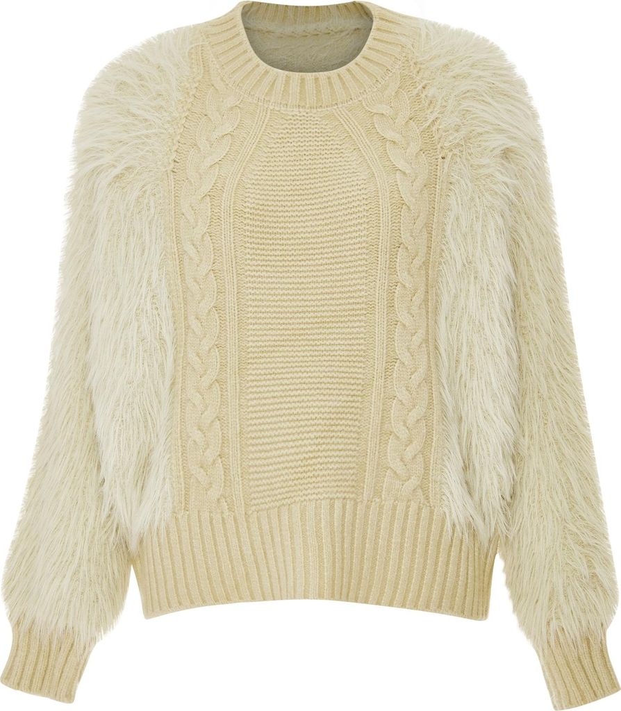 POOMI damen strickpullover - beige, M