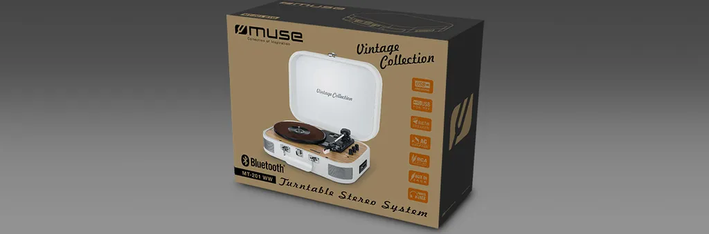 Giradischi Muse MT-201WW Bianco Stereo: Bluetooth e USB Recorder - 4