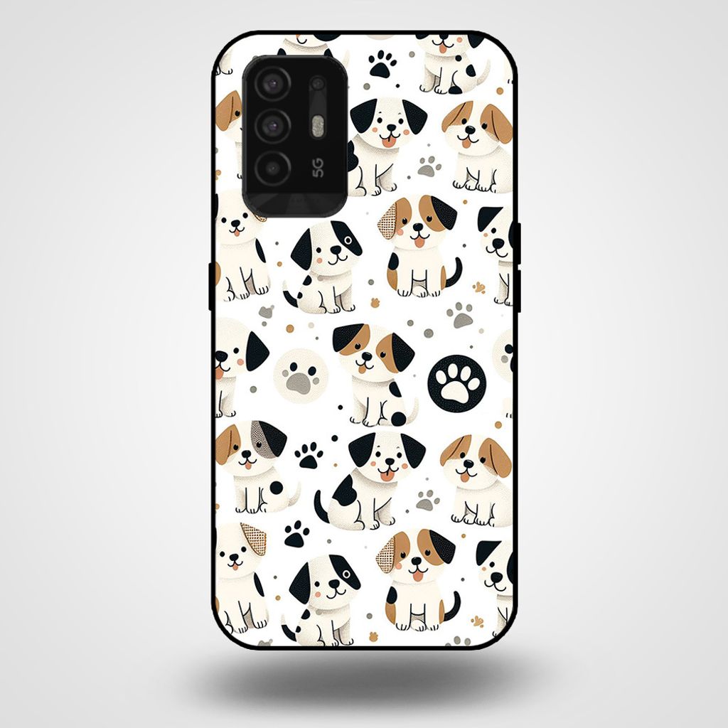 Smartphonica Handytasche für OPPO A94 5G mit Hundedruck - TPU zurück Abdeckung Fall Hunde Design