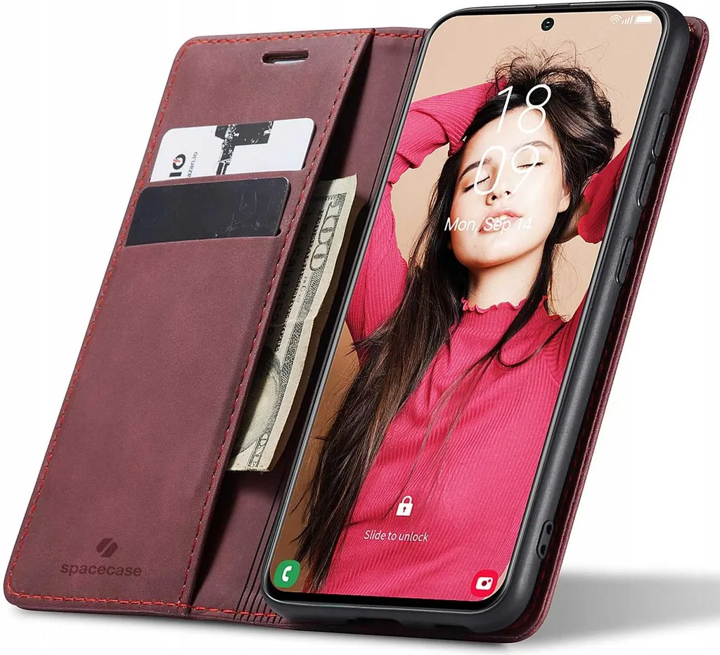 Cover Galaxy S21 FE SPACECASE Rossa | Stile Portafoglio e Protezione Full