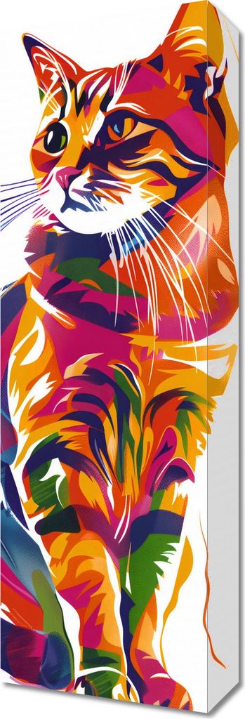 Bild 20x60cm Gesättigte Katze