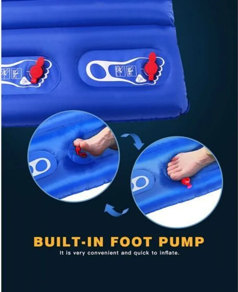 Fini le mal de dos : Matelas gonflable double KING CAMP pompe intégrée - 6