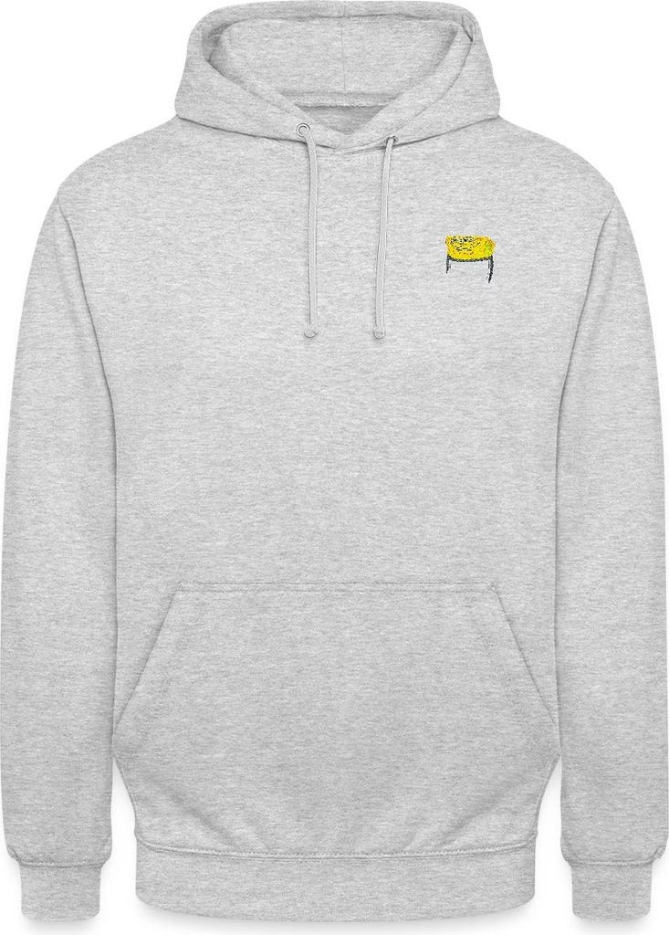 Spreadshirt SpongeBob Schwammkopf Stick Brustmotiv Uni Hoodie, XL, Hellgrau meliert
