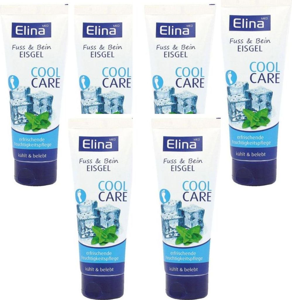 6x 75 ml Elina Eis Gel Eisgel Ice Kühlgel kühlt erfrischt Fuß Bein