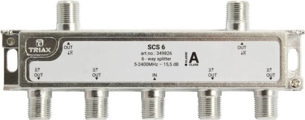 Triax SCS 6 Diviseur de câble 6 Voies 2400 MHz Argent 349826 Performance