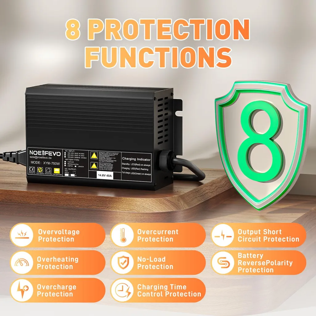 40A Chargeur de Batterie Intelligent - Mode Activation 0V - Rapide