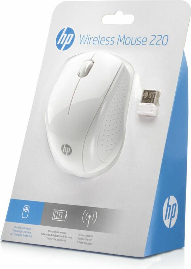 HP Maus 220 Maus 3 Tasten kabellos schneeweiss Immagine del prodotto 