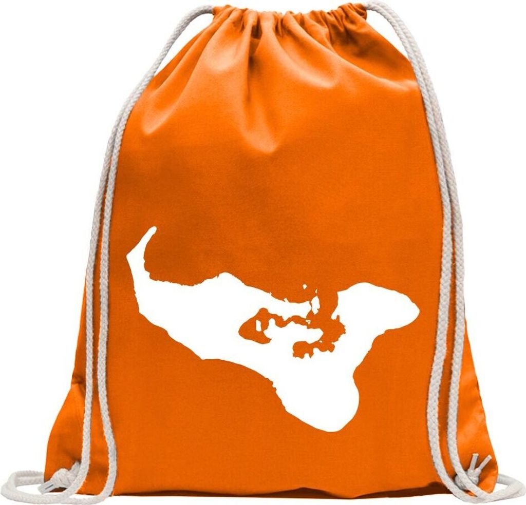 Kiwistar - Turnbeutel - mandarin - Tonga Umriss Kontur - Fun Rucksack Sport Beutel Gymsack Baumwolle mit Ziehgurt