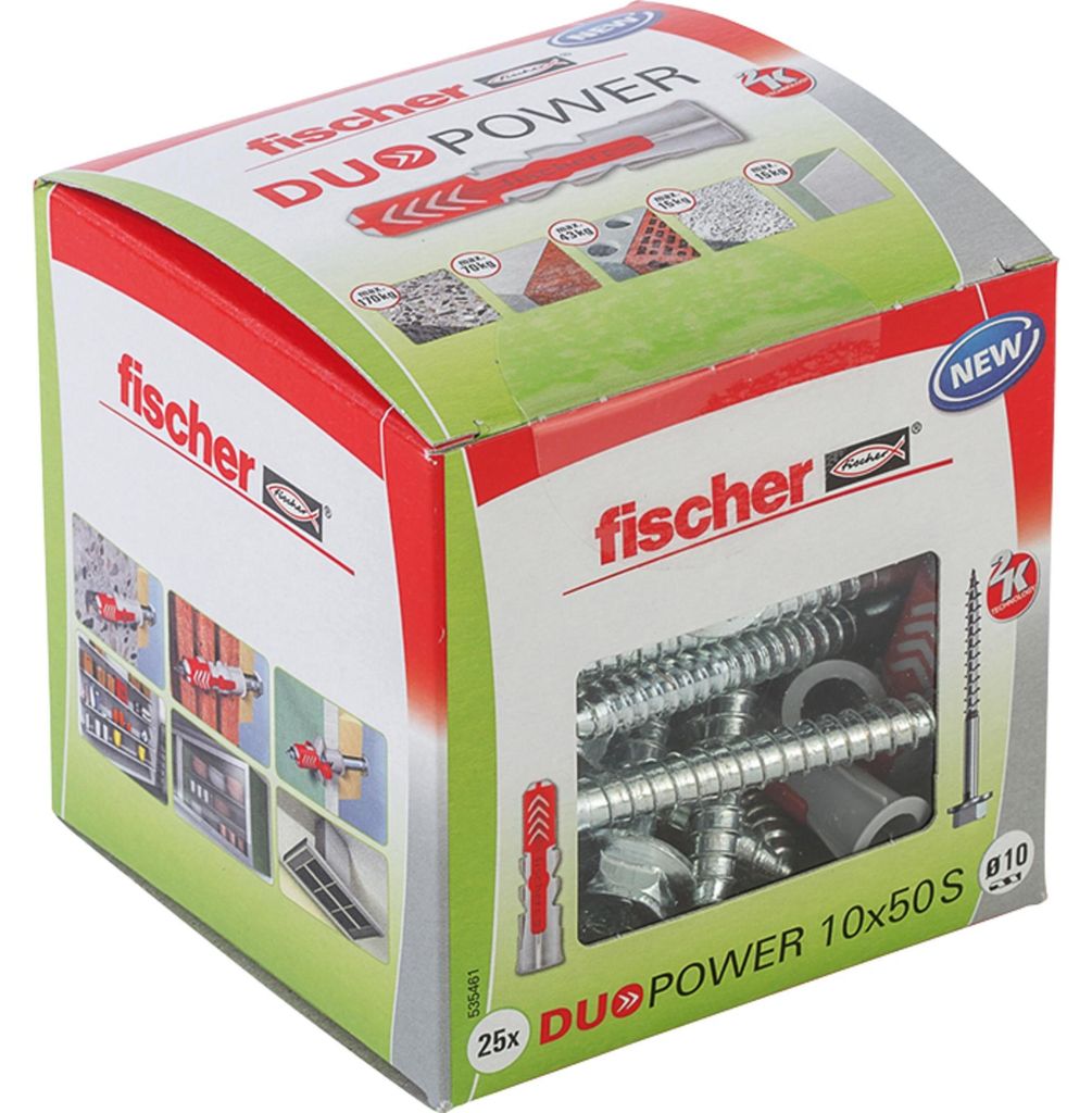 fischer Duopower 10 x 50 S so skrutkou, balenie po 25 ks. Obrázok produktu 