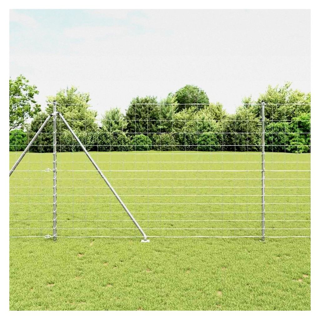 Galvanisierter Zaunpfosten 25 x 1,6 m aus Stahl für Gartenzaun, Hundezaun, Weidezaun, Hühnerzaun und Gartennetz mit einer Maschenweite von 15 cm ...
