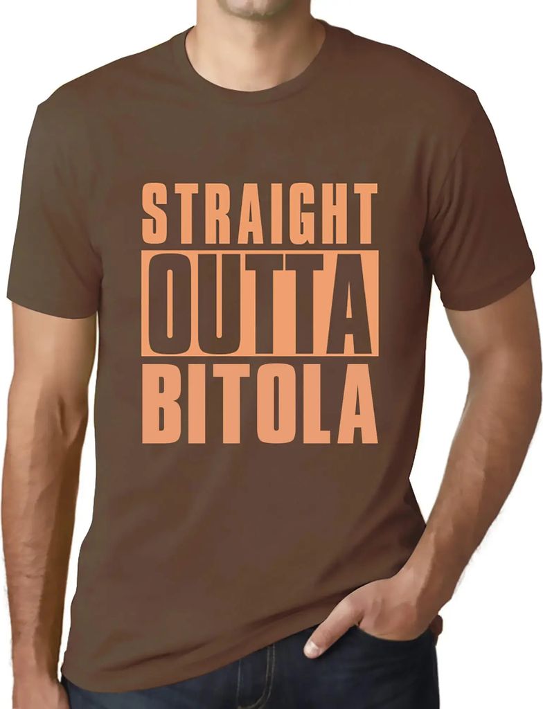 Herren Grafik T-Shirt Direkt aus Bitola – Straight Outta Bitola – Öko-Verantwortlich Vintage Jahrgang Kurzarm Lustige Druck Geburtstag Geschen...