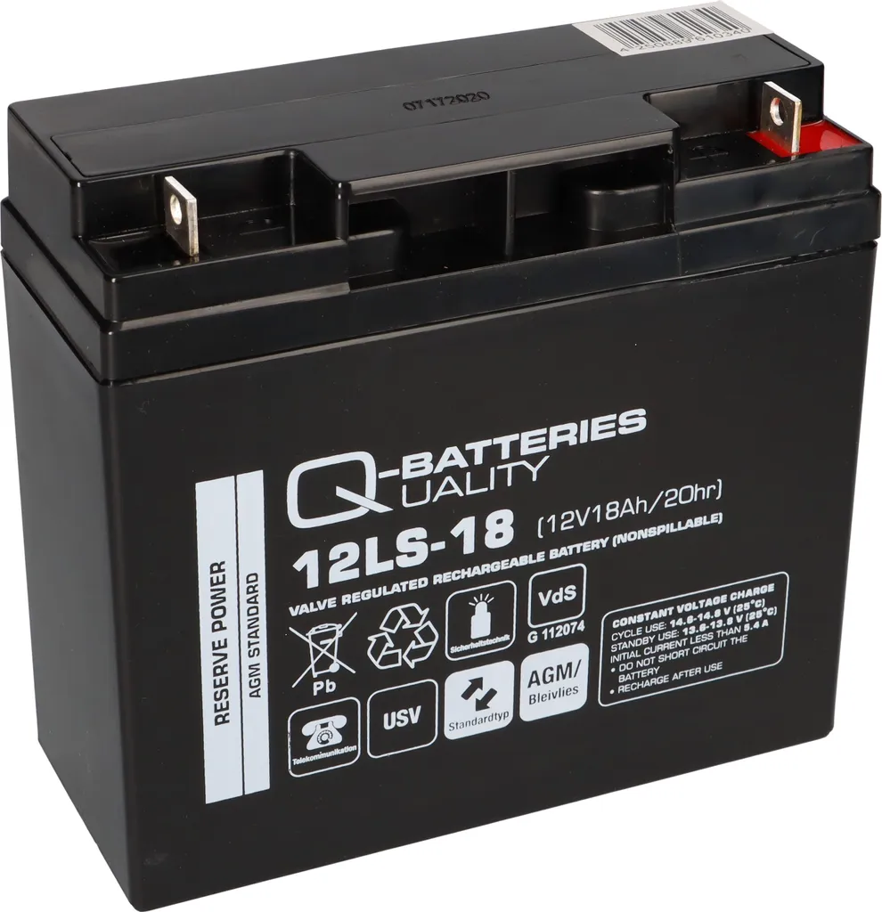 Batterie 12V 18Ah Q-Batteries LS-18 AGM VRLA - Haute Performance Durable