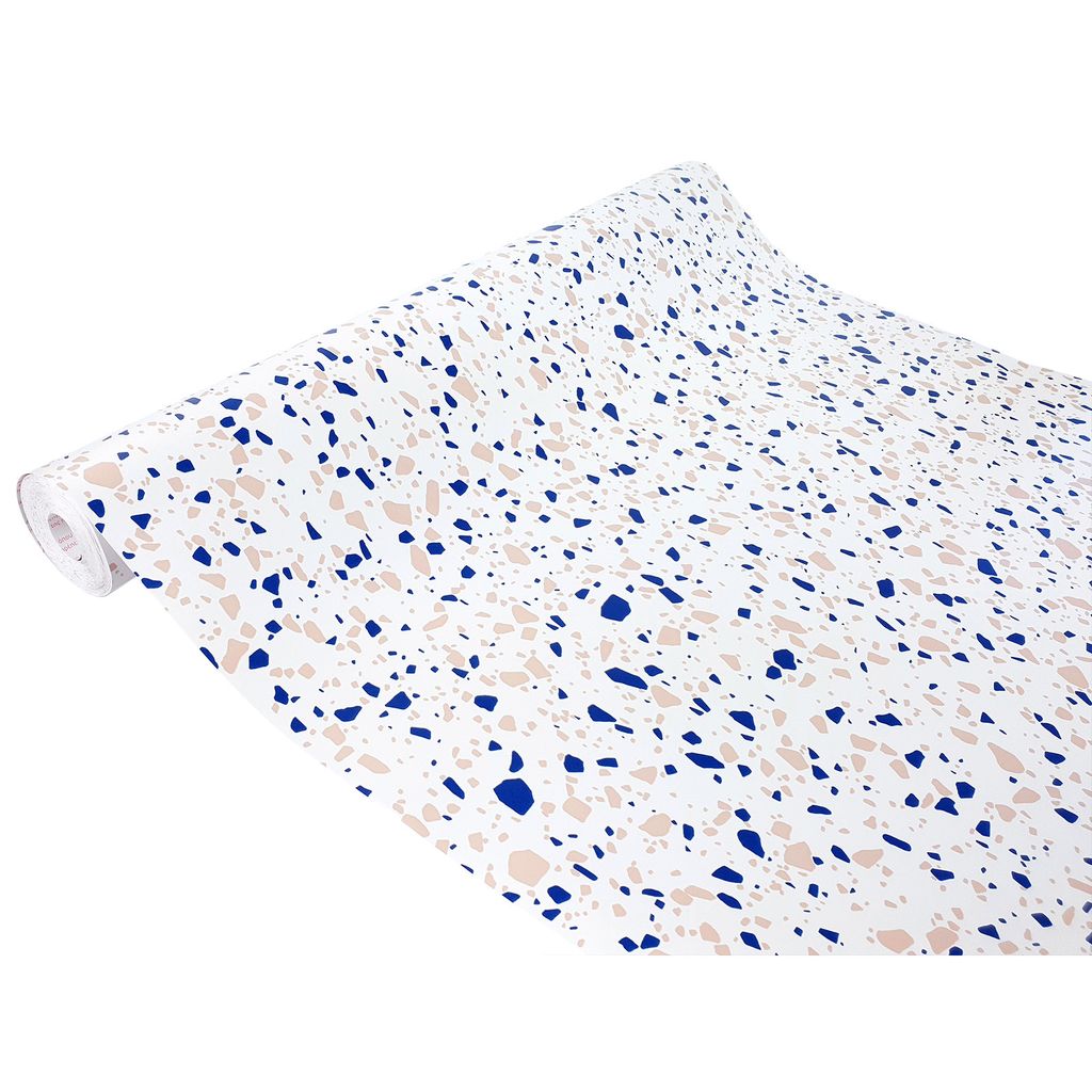 Klebefolie Möbel 67x200 cm - Terrazzo Blau - Möbelfolie selbstklebend in Deko-Stil - Folie für Möbel zur schnellen Renovierung von Türen und S...