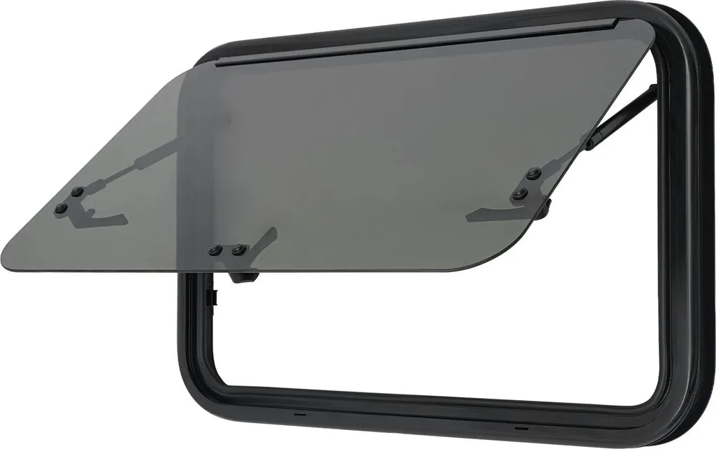 Baie projetable pour caravane 700x450mm - Fenêtre avec occultant noir et moustiquaire