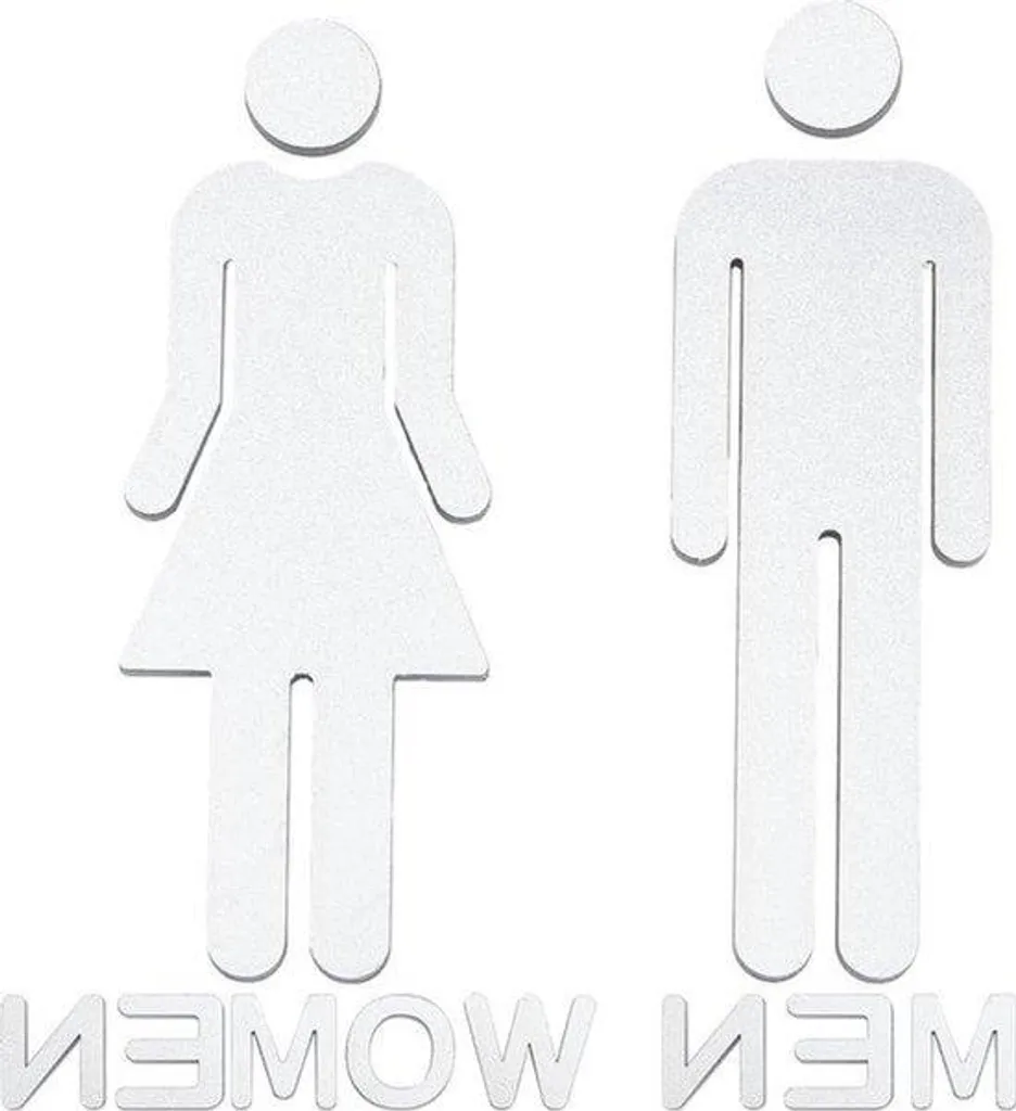 Signalisation Sanitaires Homme Femme Argentée pour Hôtel et Restaurant